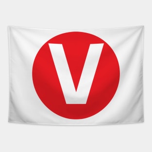 Letter V Big Red Dot Letters & Numbers Tapestry