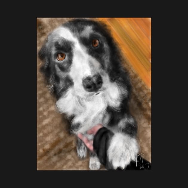 Give Me Paw - Australian Shepherd Dog by LITDigitalArt