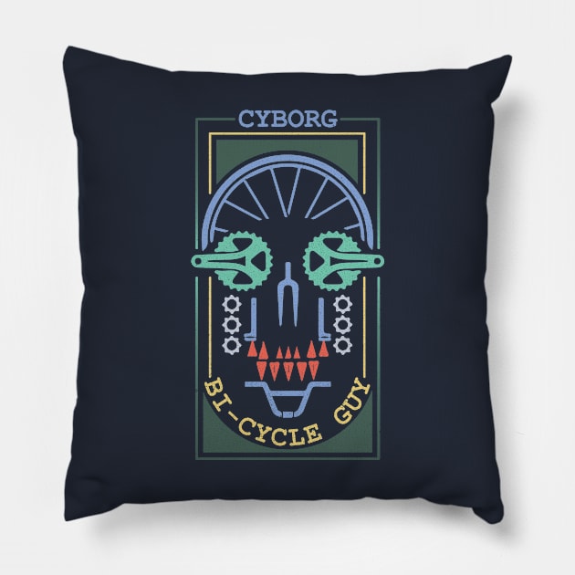 Bicycle Lover: Cyborg-Bicycle Guy Pillow by POD Anytime