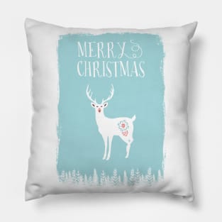 White Christmas Stag Pillow