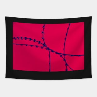 Red Razor Wire Tapestry