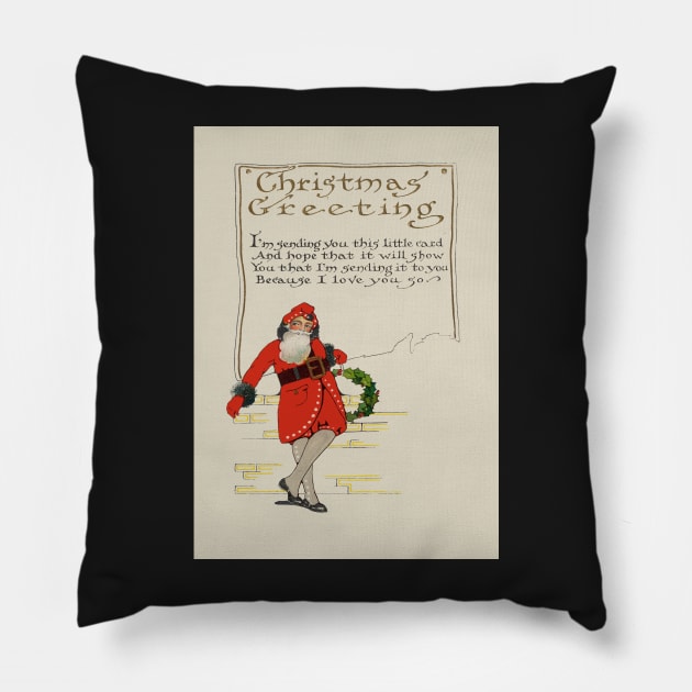 Vintage Christmas Sultry Santa Pillow by RetroSalt