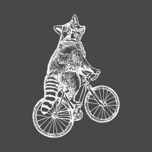 SEEMBO Raccoon Cycling Bicycle Bicycling Cyclist Riding Bike T-Shirt