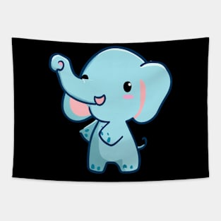 cute elephant cartoon vector illustration Tapestry