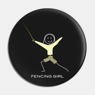 Funny Womens Fencing Design Pin