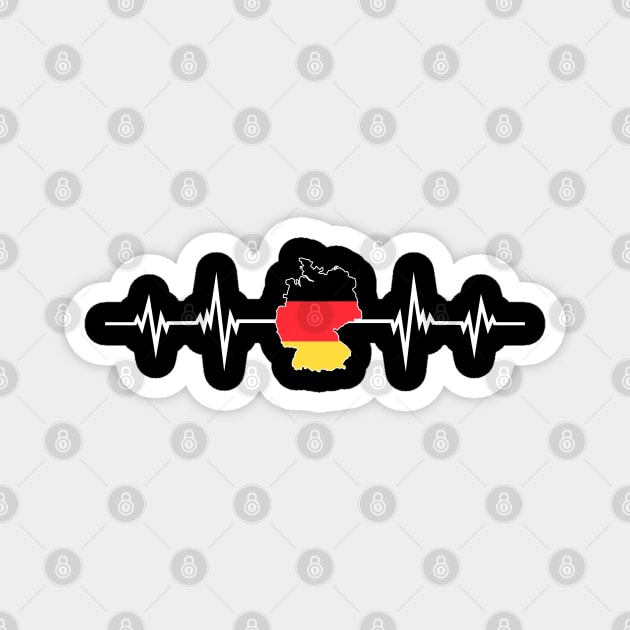 Heartbeat Design German Map Flag Germany Magnet by MGS