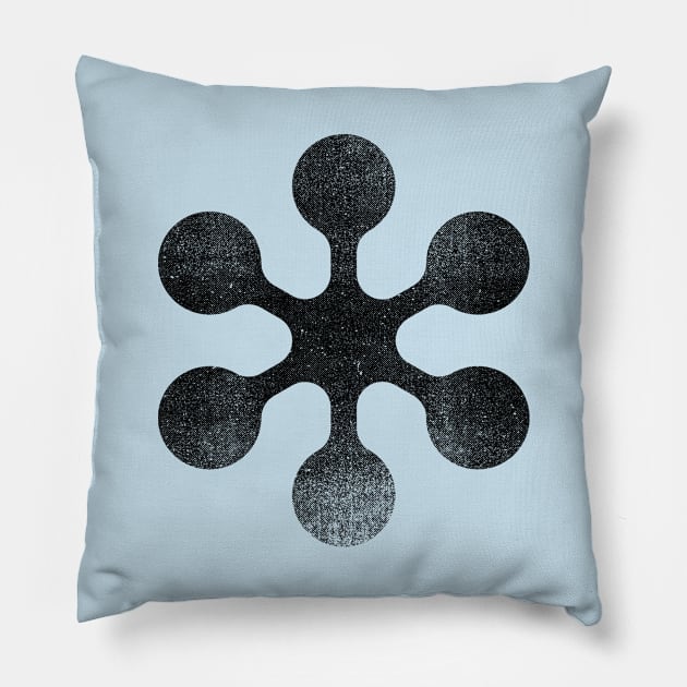 Circle Study - Black Pillow by RetroLogosDesigns