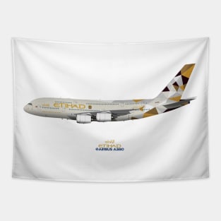 Illustration of Etihad Airways Airbus A380 Tapestry