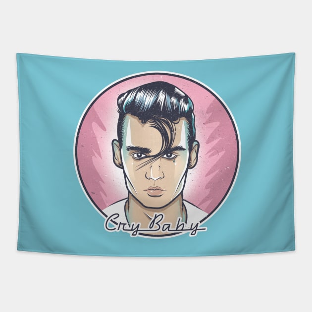 Cry-Baby Johnny Depp Tapestry by makarxart