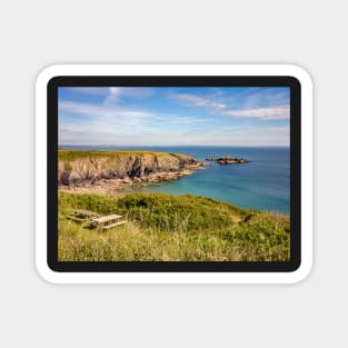 Bench with a view on the Welsh coast Magnet