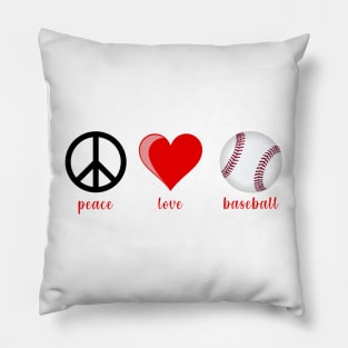 Peace Love and Baseball Pillow