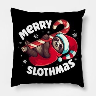 Merry Slothmas Christmas Funny Xmas Slot Lover Boys Girls Pillow