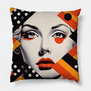 Optical Illusions - Woman and Dominoes Pillow