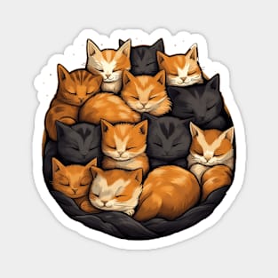 Sleeping Cats for Cat Sleep Lover Owner Magnet