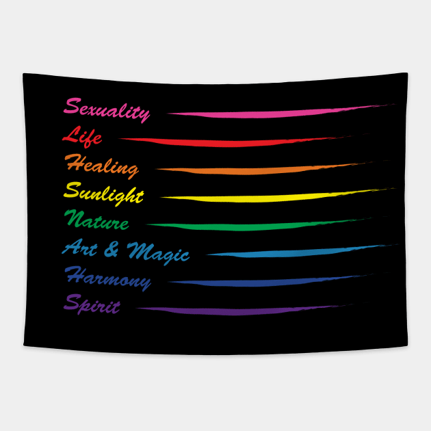 Gay Pride Flag Rainbow Meaning Original Tapestry by SapphicReality