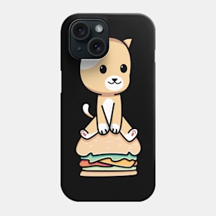 cat and burger Phone Case