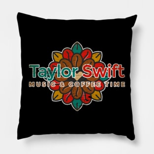 Vintage Music & Cofee Time Floral Pillow