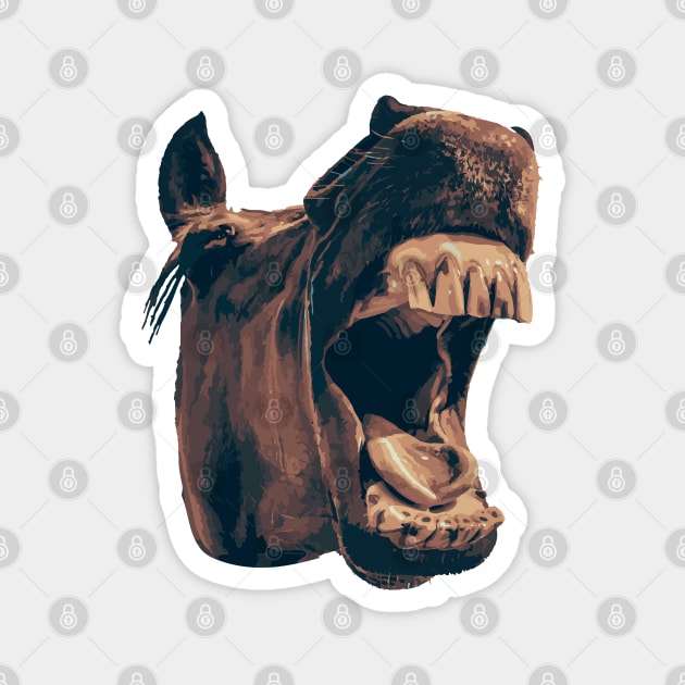 Funny Yawning Horse Magnet by AnimalCreativeStore