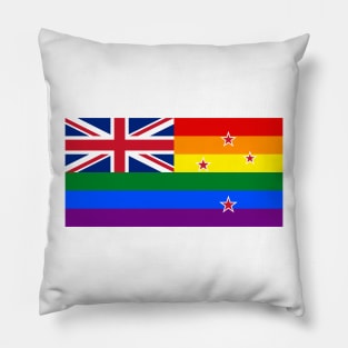 New Zealand LGBTQ Pride Flag, v2 Pillow