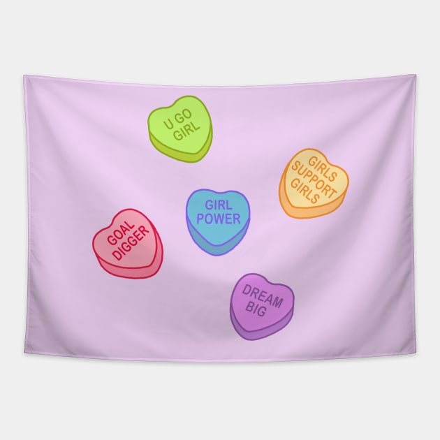 Conversation Hearts - Girl Power - Sticker Pack - Valentines Day Tapestry by NOSSIKKO