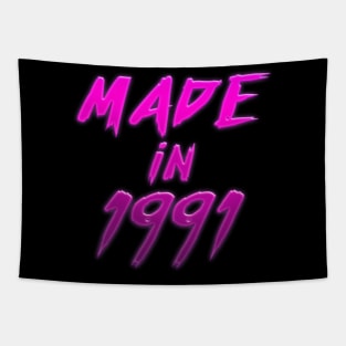 Made In 1991  - Retro Typography Birthday Gift Tapestry