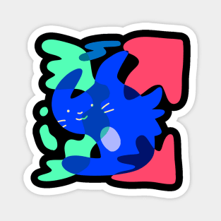 Cute colorful and vibrant hand-drawn organic cat Magnet