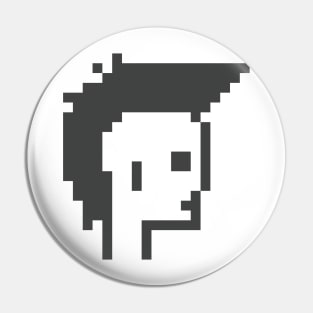 Punk Mohawk, Black and White  / ToolCrypto / Pixel Art Pin