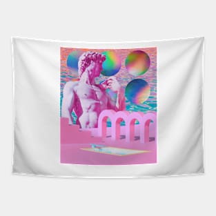 Vaporwave Synthwave David of Michelangelo Tapestry