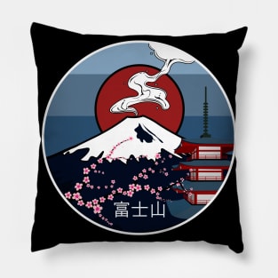 Fuji Volcano Japan Mount Fuji Chureito Pagoda Cherry Blossoms Pillow