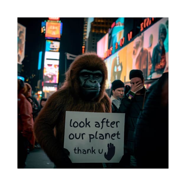 Look After Our Planet Ape by PrintzStore