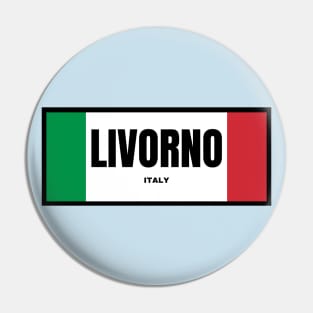 Livorno City in Italian Flag Colors Pin