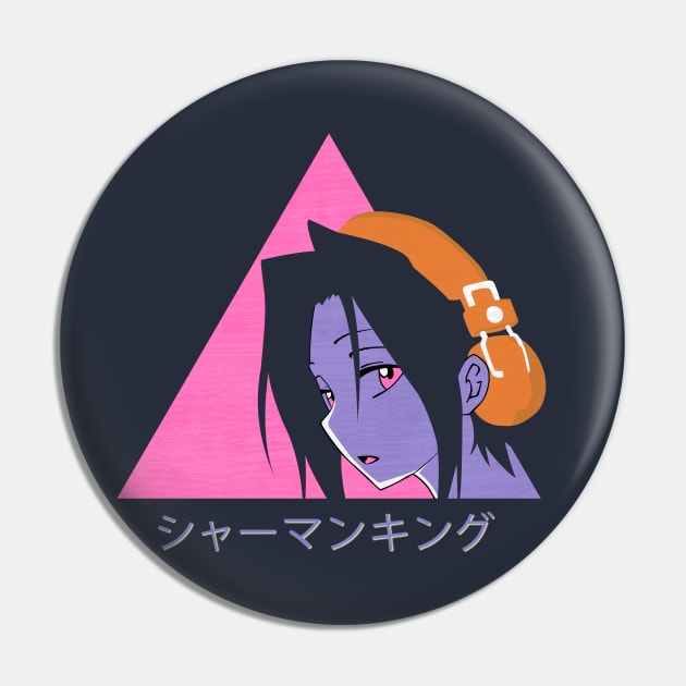 Yoh Asakura - Shaman King - Vaporwave Pin by SirTeealot