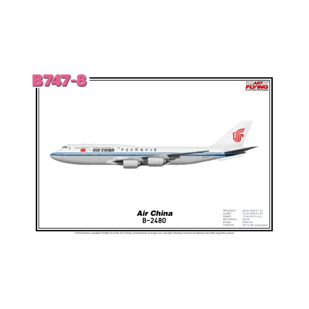 Boeing B747-8 - Air China (Art Print) by TheArtofFlying