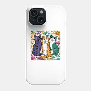 Three Cats Three Moods Phone Case