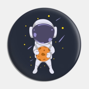 astronaut carrying the moon Pin