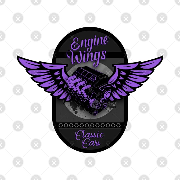 Engine Wings Purple Dream by CTShirts