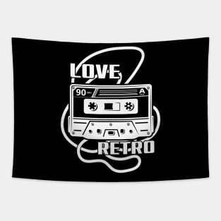 Love retro.Music mixtape,Tape Cassette 80s,90s Tapestry