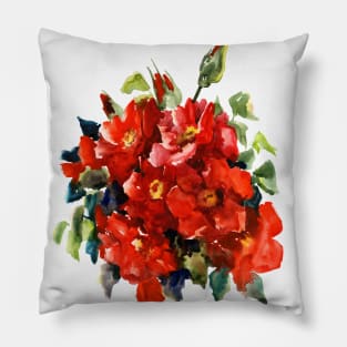 Red Garden Roses Pillow