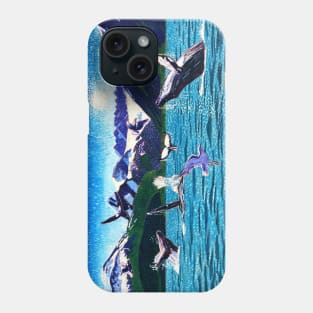 Humpback Whales Oil Painting, Alaskan Artist Scott Clendaniel, Alaska Living Room Art, Seward Landscape, Ocean Painting, Marine Life Art Phone Case