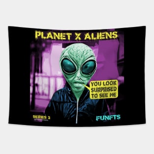 Cool 80's Retro Alien Sci Fi Surprise Tapestry