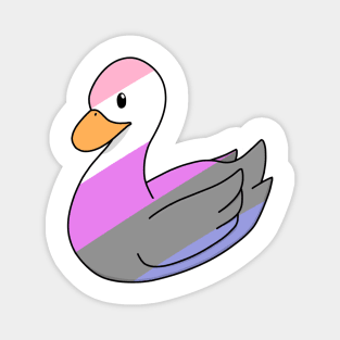 Pastel Genderfluid Duck Magnet