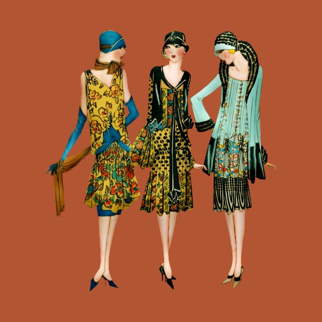 Vintage 1920s Art Nouveau Ladies by AlondraHanley