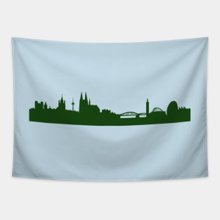 COLOGNE Skyline in forest green Tapestry