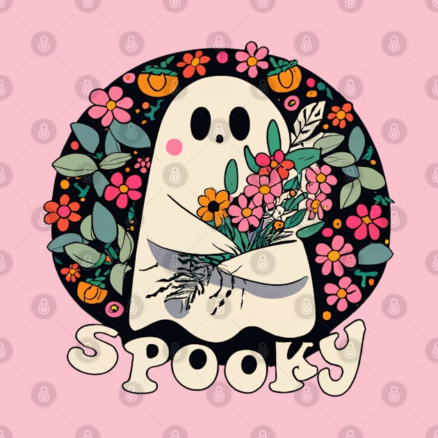 Spooky Ghost Floral by nekopaffu