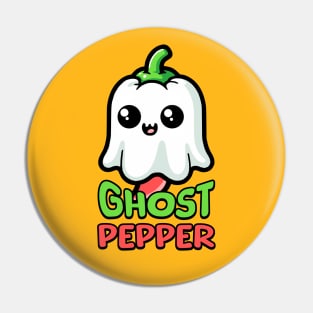 Ghost Pepper! Cute Spooky Hot Pepper Pun Pin