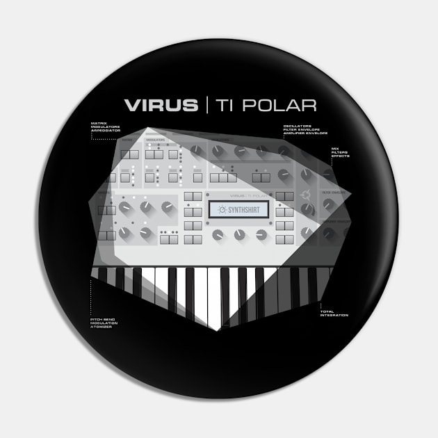 Virus TI Polar Pin by Synthshirt