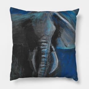 Elephant in Blue Pillow