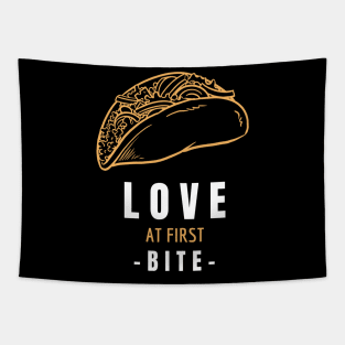 Taco - Love at First Bite - Taco Lovers Gift Tapestry