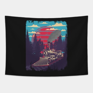 WARNING I MAY SPONTANEOUSLY START TALKING ABOUT TRAINS - STEAM ENGINE - VINTAGE TRAIN Tapestry