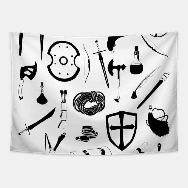 Adventuring Gear Tapestry by ClarkStreetPress